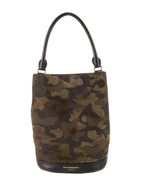 Burberry Prorsum Suede Camo Bucket Bag 